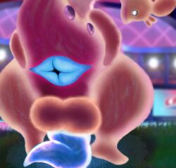 anus ass big_butt big_penis blue_anus blue_penis digital_media_(artwork) dragon dynamax erection eye_contact generation_6_pokemon genitals glowing glowing_eyes glowing_genitalia glowing_penis goodra green_eyes hi_res looking_at_another looking_at_viewer looking_back macro male nintendo nude penis pokemon pokemon_(species) presenting presenting_hindquarters presenting_pussy pussy shiny_pokemon simple_background slime solo spreading tail thick_thighs xenolith0