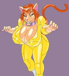 anthro anthro_only april_o'neil april_o'neil_(mutant) april_o'neil_(tmnt_1987) casetermk cat_girl catgirl claws cleavage huge_breasts hyper_bimbo post_transformation sharp_teeth tail teenage_mutant_ninja_turtles thick_thighs tmnt_1987 transformation wide_hips