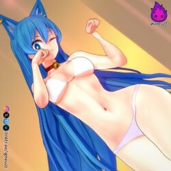 aleksey_gutierrez blue_hair cat_ears igneuzz nekomimi pov pov_eye_contact tagme underwear