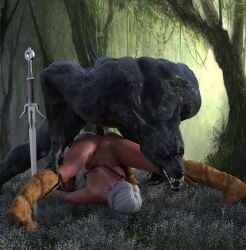 3d ciri deep_penetration female flexing legs_over_head mating_press monster nude penetration piledriver piledriver_(sex) piledriver_position sex the_witcher_(series) the_witcher_3:_wild_hunt urik werewolf white_hair