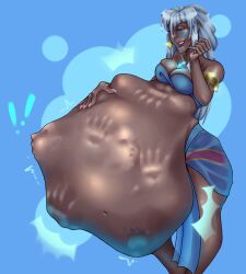 1girls alonelysoul64 ambiguous_prey atlantis:_the_lost_empire belly belly_bulge big_belly big_belly_bulge blue_eyes breasts commission dark-skinned_female dark_skin disney face_imprint female female_focus female_only gray_hair grey_hair hand_imprint kida looking_at_belly multiple_prey oral_vore same_size_vore soft_vore solo solo_female solo_focus squirming squirming_gut struggling struggling_prey unwilling_prey vore vore_belly willing_pred