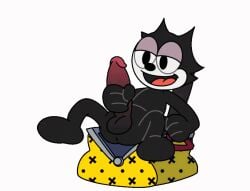 animated anthro anus ass balls black_body black_fur bodily_fluids cum domestic_cat dreamworks ejaculation erection felid feline felis felix_the_cat felix_the_cat_(series) foreskin fur genital_fluids genitals male male_only mammal masturbation narrowed_eyes open_mouth penile penile_masturbation penis solo sonicinmind tail tail_motion tailwag toony universal_studios white_body white_fur