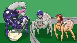 1futa 2girls arachne arachnid breasts clothed clothing corruption cum cum_slime dc dc_comics drider female futanari hitori09 humanoid humanoid_penis jinx_(dc) monster_girl monsterification mostly_nude nipples penis pussy raven_(dc) slime slime_girl spider_girl spider_humanoid starfire teen_titans terra transformation unusual_anatomy used_condom what