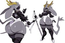 anthro ass ass_bigger_than_breasts ass_bigger_than_head ass_bigger_than_torso big_ass bubble_butt child_bearing_hips cleavage cyberlord1109 huge_ass huge_butt leotard nier:_automata pseudoregalia sybil_(pseudoregalia) tagme thick_thighs thunder_thighs wide_hips yorha_2b_(cosplay)