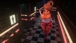 chica_(fnaf) five_nights_at_freddy's five_nights_in_anime five_nights_in_anime:_after_hours huge_breasts solo thick_thighs wollu