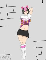 big_breasts black_eyes breasts female ji-yeong_(subway_surfers) pink_hair subway_surfers