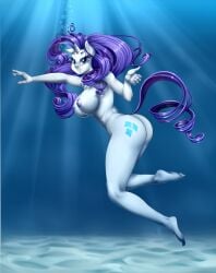 1girls anthro barefoot beckoning bedroom_eyes big_breasts big_butt breasts daemont92 dat_ass female friendship_is_magic hasbro my_little_pony nipples nude pia-sama pony rarity_(mlp) seductive smiling solo swimming tagme underwater unicorn