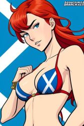 ai_generated british british_female celtic national_personification red_hair scotland scottish scottish_flag
