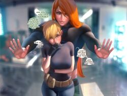 1boy 1girls big_breasts breasts canon_couple curvy disney disney_channel kim_possible kimberly_ann_possible long_hair ron_stoppable rule_63 sakimichan short_hair size_difference