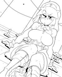 breasts line_art lucia_(scott_malin) nun_outfit original original_character scott_malin tits_out