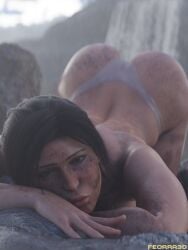 3d ass bikini brown_eyes brown_hair bubble_butt dirty female female_focus female_only feorra3d lara_croft lara_croft_(survivor) long_hair panties ponytail thong tomb_raider tomb_raider_(survivor) wide_hips