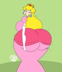 ass_bigger_than_head ass_focus big_ass big_breasts clothed da-fuze female female_only holding_ass holding_own_ass huge_ass huge_breasts mario_(series) nintendo princess_peach