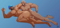 2boys abs anal anal_sex archie_(pokemon) ass balls bandana bara beard big_ass big_balls big_muscles big_nipples big_pecs big_penis black_hair daddy dilf duo erection gay golewdgo holding_partner human human_on_human human_penetrated human_penetrating_human hunk lying male male/male male_only male_penetrated male_penetrating_male moustache muscular muscular_human muscular_male navel nipples nude penis penis_in_ass peony_(pokemon) pokemon sex sideburns signature team_aqua yaoi