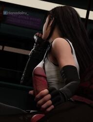 1girls 3d animated bar black_hair blender_(software) bored bored_expression bracer bracers clothed_male denied denied_cumming denied_orgasm distracted final_fantasy final_fantasy_vii final_fantasy_vii_remake fingerless_gloves hanada_iru handjob imagining jerking long_hair no_sound penis public public_handjob sitting square_enix suspenders tagme tank_top tifa_lockhart video