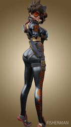 1girls 3d alternate_costume big_ass big_breasts big_butt blender blizzard_entertainment british british_female brown_hair female fisherman freckles goggles lena_oxton light-skinned_female light_skin orange_goggles overwatch overwatch_2 pinup rose_tracer sfw short_hair slim spiky_hair tracer watermark yellow_eyes