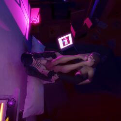 2girls 3d bed bedroom black_toenails blender blender_(software) blender_eevee bondage bondage_outfit bracelet bracelets breasts crossover dark_room dc dc_comics dim_lighting feet feet_on_breasts feet_on_face female female_only foot_fetish foot_lick foot_licking foot_worship forehead_jewel fortnite fortnite:_battle_royale goth goth_girl horny horny_female insanis_(artist) jacket jacket_open long_toenails looking_at_partner multicolored_hair multiple_girls nude nude_female open_jacket pussy rachel_roth raven_(dc) raven_(fortnite)_(dc) smiling sniffing superheroine teen_titans thighhighs toenails toes vampire vampire_girl vivica_saint_(fortnite) yuri