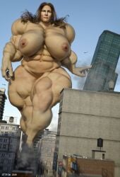 3d abs big_breasts breasts female giantess gtsx3d macro muscular muscular_female nipples