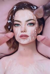 ai_generated bukkake celebcartoonizer celebrity celebrity_bukkake cum cum_on_face cumshot cumshot_on_face emma_stone facial partial_male