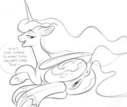 alicorn anus ass clitoral_winking clitoris dialogue english_text equid equine female feral friendship_is_magic from_behind_position genitals hasbro horn horse mammal my_little_pony princess princess_luna_(mlp) puffy_anus pussy raised_tail rear_view royalty sex solo speech_bubble tail talking_to_viewer text umamipenis wings