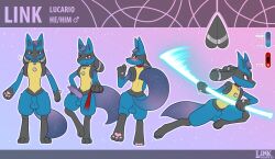 absurd_res animal_genitalia animal_penis anthro backsack balls bell bell_collar biped canine_genitalia canine_penis chest_spike collar erection gender_symbol generation_4_pokemon genitals hi_res knot link_(linkscape) linkscape lucario male male_symbol model_sheet nintendo one_eye_closed pawpads penis pink_pawpads pokemon pokemon_(species) sheath smile solo spikes spikes_(anatomy) symbol tail