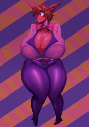 1girls animatronic anthro anthro_only blue_eyes bowtie female female_only five_nights_at_freddy's furry furry_only huge_breasts hyper hyper_breasts looking_at_viewer original_character purple_lipstick red_hair shiny_breasts shiny_skin smiling_at_viewer tagme thick_thighs wollu yiff