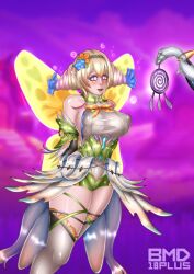 2girls @_@ bare_shoulders bare_thighs blonde_hair bmd18plus breasts cleavage drooling fairy fairy_wings female female_only femdom femsub fire_emblem fire_emblem_heroes ginnungagap_(fire_emblem) hypnosis large_breasts mind_control multicolored_hair multiple_girls nintendo open_mouth peony_(cherished_dream)_(fire_emblem) peony_(fire_emblem) pointy_ears purple_eyes revision saliva saliva_trail see-through short_hair shoulders smile solo_focus thick_thighs thighhighs thighs wings yuri