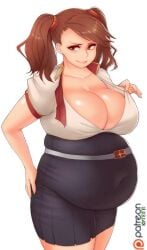 bbw belly_overhang big_belly big_breasts big_female chubby chubby_female fat fat_ass fat_female fat_fetish fat_girl fat_woman fatty gundam gundam_build_fighters gundam_build_fighters_try kipteitei large_female obese obese_female overweight overweight_female plump pork_chop sazaki_kaoruko thick_thighs weight_gain