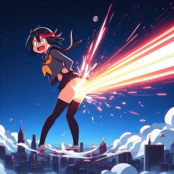 ai_generated bing_image_creator fart kill_la_kill laser laser_beam matoi_ryuuko weaponized_anus weaponized_ass what