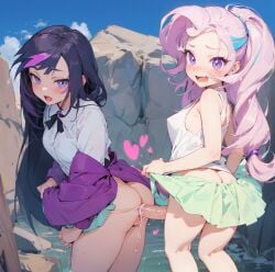 1futa 2girls ai_generated ai_reworked anal anal_sex fluttershy_(mlp) futanari my_little_pony penetration pixai remake twilight_sparkle_(mlp)