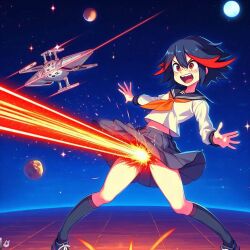 ai_generated bing_image_creator kill_la_kill laser laser_beam matoi_ryuuko weaponized_vagina what