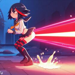 ai_generated bing_image_creator fart kill_la_kill laser laser_beam matoi_ryuuko weaponized_anus weaponized_ass what