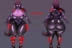 anthro anthro_only furry furry_only glowing_eyes huge_ass huge_breasts hyper hyper_ass original_character purple_skin shiny_ass shiny_breasts shiny_skin tagme thick_thighs white_eyes wollu yiff