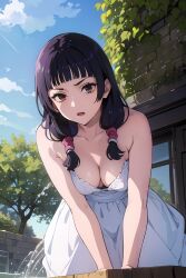 ai_generated black_hair blush brown_eyes jujutsu_kaisen nervous shy stable_diffusion utahime_iori