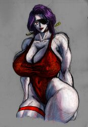 aep127035 choker eyepatch huge_ass huge_breasts muscular_female swimsuit thick_thighs thigh_strap tight_clothing wide_hips