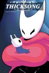 breasts chunkiroll giantess hollow_knight hornet_(hollow_knight) protagonist_(hollow_knight) tagme