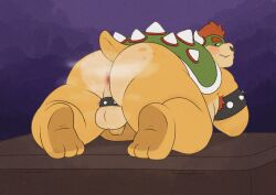 absurd_res accessory anus armpit_hair ass ass_focus balls big_balls body_hair bowser bracelet cock_ring feet gay genitals hi_res jewelry koopa male male_only mario_(series) musky_butt nintendo penis penis_accessory penis_jewelry scalie shell small_penis solo spiked_bracelet spiked_cock_ring spikes stimkypup