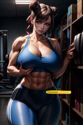 1girls abs ai_generated ass big_ass big_breasts breasts capcom chun-li curvy_body curvy_figure diffusionlad female female_only fit fit_female long_hair looking_at_viewer seductive_look stable_diffusion street_fighter thick_thighs voluptuous voluptuous_female