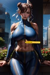 1girls abs ai_generated ass big_ass big_breasts breasts capcom chun-li curvy_body curvy_figure diffusionlad female female_only fit fit_female long_hair looking_at_viewer seductive_look stable_diffusion street_fighter street_fighter_alpha thick_thighs voluptuous voluptuous_female