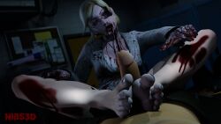 3d 3d_(artwork) blonde_hair blood dead_rising feet foot_fetish footjob frank_west horror image jessica_mccarney nibs3d partially_clothed soles tagme white_eyes zombie zombie_girl zombification