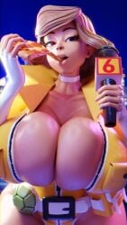 3d 3d_(artwork) andi3dz april_o'neil april_o'neil_(tmnt_1987) big_ass big_breasts breasts cleavage clothed female female_only huge_ass huge_breasts image inner_sideboob large_breasts no_bra no_underwear pizza sideass tagme teenage_mutant_ninja_turtles teenage_mutant_ninja_turtles_(1987) tmnt tmnt_1987