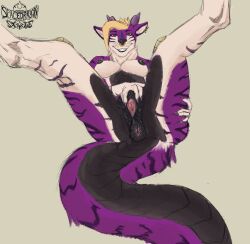 ambiguous_gender anthro anus dragon duo felid female fur genitals horn hybrid hyper leonora_(alperion) liger male male/female mammal pantherine presenting presenting_anus puffy_anus purple_body purple_fur pussy rionquosue scales spacedragonstyle_(artist) spread_legs spread_pussy spreading