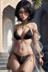 1girls ai_generated arabian arabian_clothes black_hair bleach druido female kuchiki_rukia lingerie nai_diffusion panties princess see-through_clothing sheer short_hair solo stable_diffusion white_skin