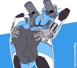 anus apex_legends ass backsack balls bodily_fluids dripping genital_fluids genitals gundamcocks heart hearts_around_head humanoid leaking_precum machine male male_only multicolored_body not_furry pathfinder_(apex_legends) penis precum precum_drip robot robot_humanoid solo spread_anus spread_butt spreading