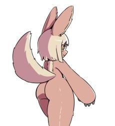 anthro ass female hair hi_res looking_at_viewer made_in_abyss nanachi narehate solo white_hair