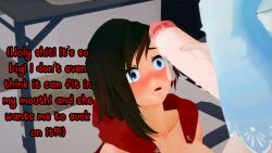 1futa 1girls 3d big_penis female futa_on_female futanari image intersex kenzossw koikatsu penis penis_awe ruby_rose rwby text uncensored weiss_schnee