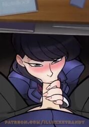 1boy 1girls animated blowjob fellatio fellatio_under_table huge_penis illuxxxtrandy imjustthatkinky komi-san_wa_komyushou_desu komi_shouko looking_at_viewer loop looping_animation male_pov oral penis pov rubyredva shorter_than_10_seconds shorter_than_30_seconds sound tagme under_desk video voice_acted you