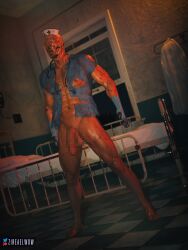 1monster 3d 3d_(artwork) 3d_model big_cock censored censored_penis gloves horror horror_(theme) konami male male_focus male_only male_pov monster nurse nurse_(silent_hill) nurse_cap pixelated rule_63 silent_hill silent_hill_2 solo stethoscope zireael