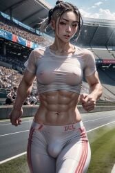 1futa ai_generated bulge futanari gym_uniform implied_futanari large_penis outside santarvengar stable_diffusion tagme track_and_field track_uniform wet_clothes