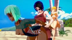 3d animated beach beach_sex blonde_hair dark-skinned_female dark_skin dezerbitch emerald_sustrai female futa_on_female futanari green_hair interracial_yuri koikatsu light-skinned_female light-skinned_futanari light_skin no_sound red_hair ruby_rose rwby sound_request sunglasses tagme taken_from_behind tinted_eyewear video yang_xiao_long