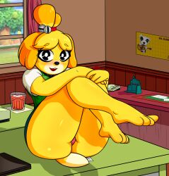 1girls adult animal_crossing anthro ass barely_clothed big_ass big_butt black_eyes blush blushing_at_viewer buttocks canid canine canis curvy cute cute_face exhibition exhibitionism exhibitionist female female_focus female_only furry furry_only hi_res huge_ass huge_butt humanoid isabelle_(animal_crossing) legs legs_together legs_up looking_at_viewer nintendo office office_lady orange_fur orange_hair panties pink_panties secretary shiny_fur shiny_skin short_hair short_skirt showing_ass sitting sitting_on_table skirt_up smile smile_the_mime smiling_at_viewer solo solo_female spreading_ass tail thick thick_thighs tight_clothes tight_clothing yellow_fur yellow_hair yellow_skin yiff